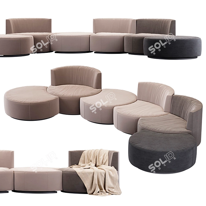 Sedutalonga Modular Sofa: Italian Elegance 3D model image 1