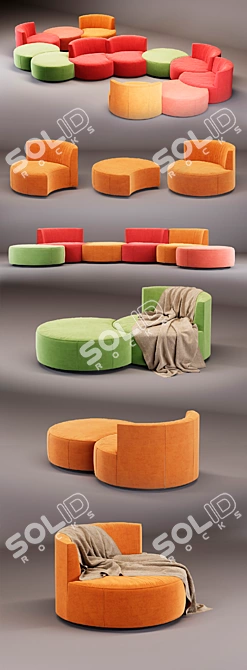 Sedutalonga Modular Sofa: Italian Elegance 3D model image 2