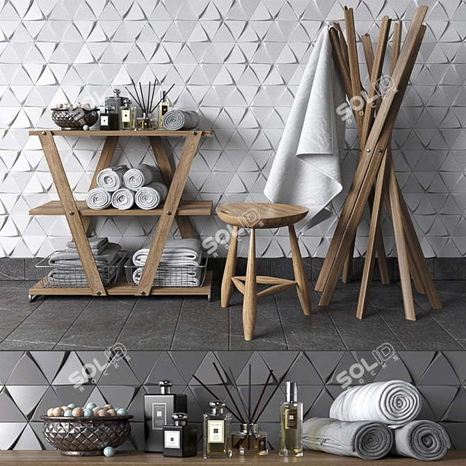 Tirol Equipe Ceramicas - Magical3 Tile and Wood Furniture Set 3D model image 1