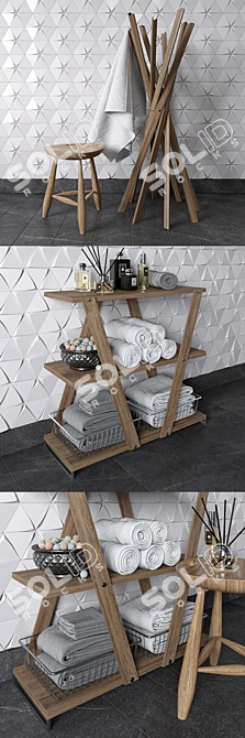 Tirol Equipe Ceramicas - Magical3 Tile and Wood Furniture Set 3D model image 2