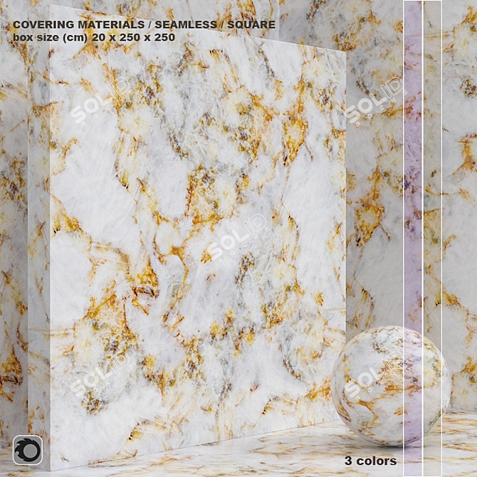 Seamless Marble & Plaster Set 3D model image 1