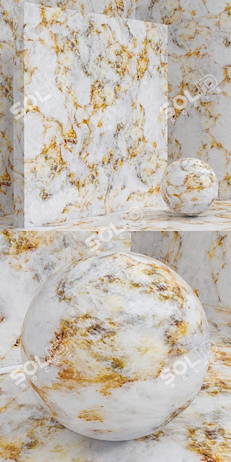 Seamless Marble & Plaster Set 3D model image 2