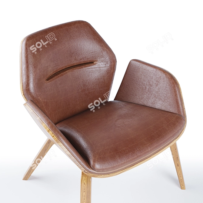 Stylish Ginkgo Armchair 3D model image 2