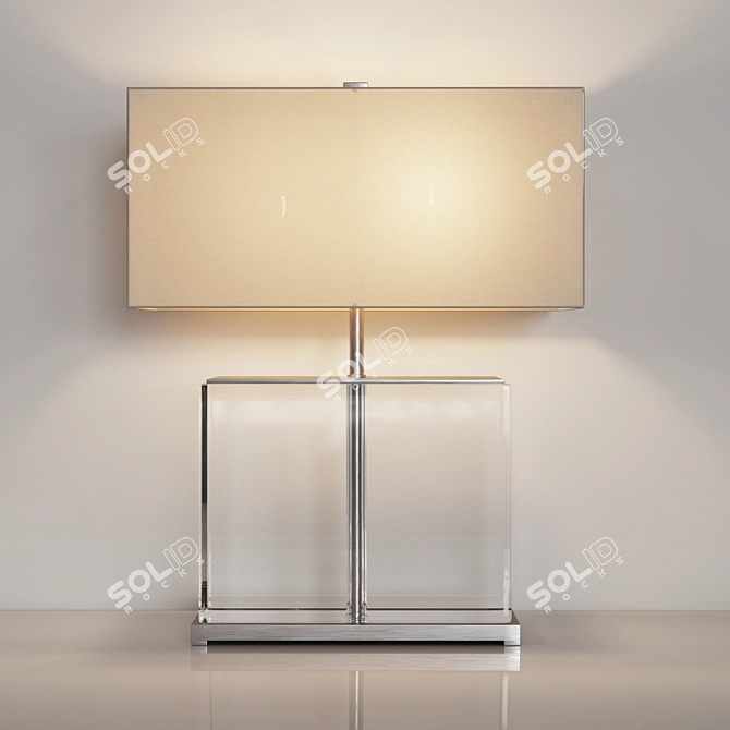 Elegant Warwick Crystal Table Lamp 3D model image 1