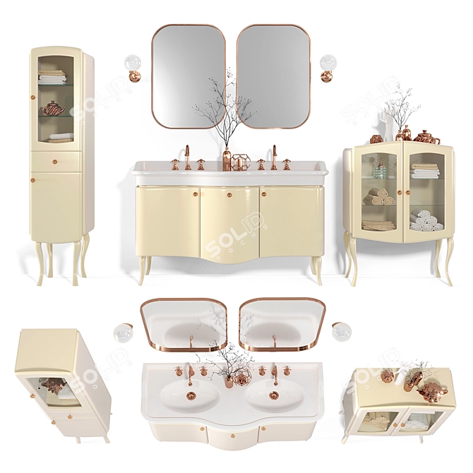 Exquisite Italian Sbordoni Bathroom Collection 3D model image 1