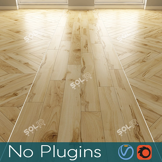 Vintage Oak Wood Flooring 3D model image 1