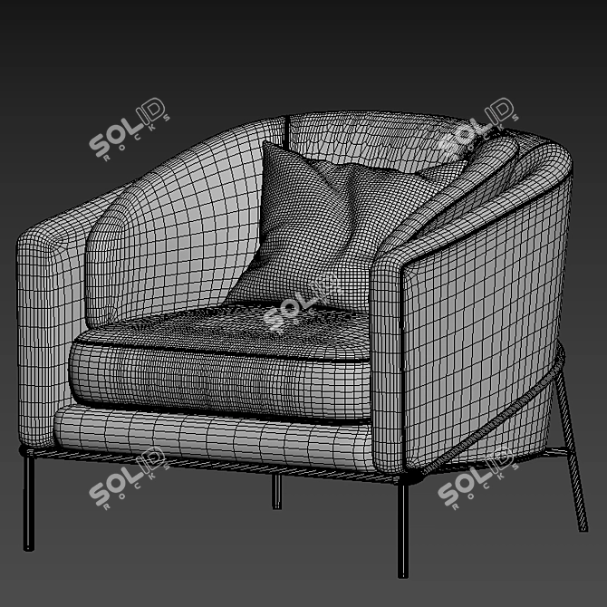 Elegant Minotti FIL NOIR Sofa 3D model image 3