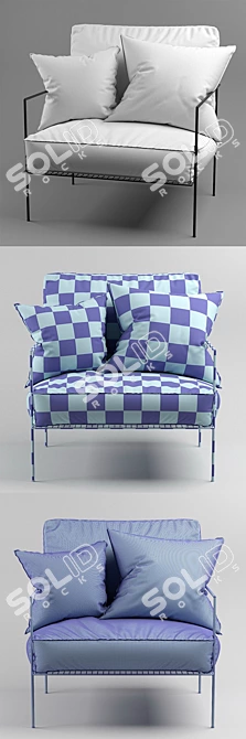 Sleek MCM House Armchair 3D model image 3