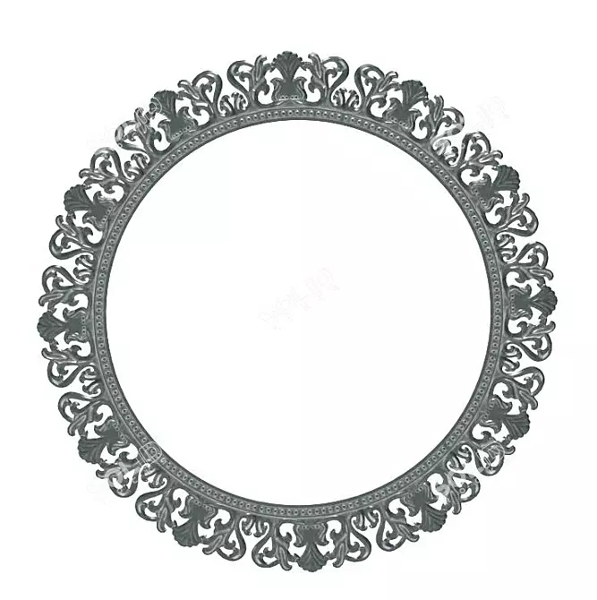 Elegant Round Mirror: 500mm Diameter 3D model image 1