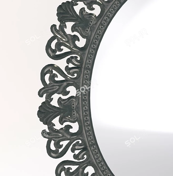 Elegant Round Mirror: 500mm Diameter 3D model image 2