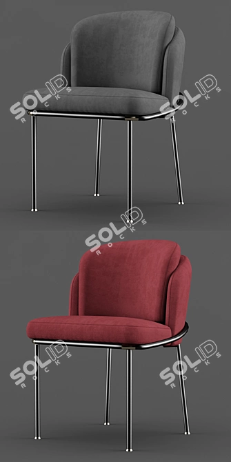 Elegant Fil Noir Chair Set 3D model image 2