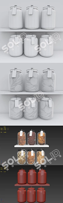 Elegant Cookie Jar Collection 3D model image 3