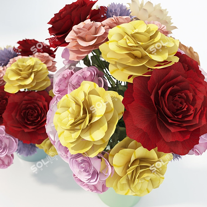  Blissful Blooms: Elegant Roses 3D model image 2