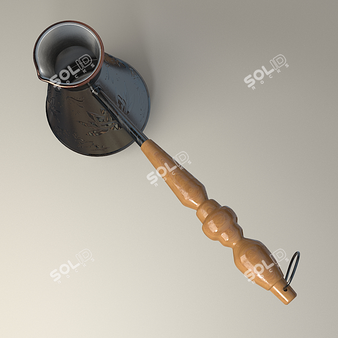 Title: Handcrafted Turkish Coffee Pot 3D model image 2