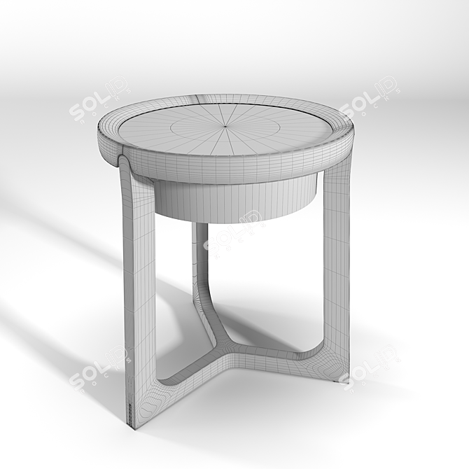 Modern Edge Leather Side Table 3D model image 3