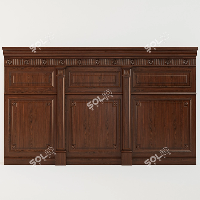 Classic Wood Panels 1313 3D model image 1