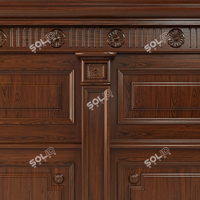 Classic Wood Panels 1313 3D model image 2