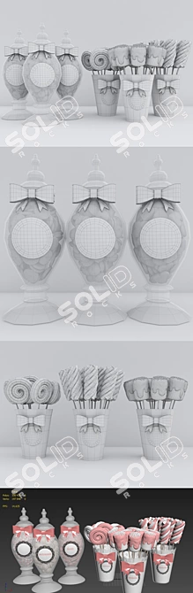 Duo Candy Jars: Vray & Corona 3D model image 3