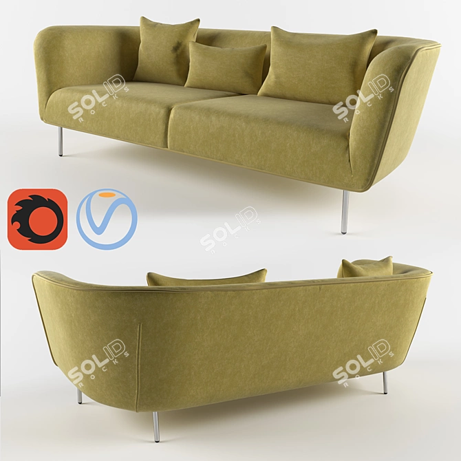 Maja Fabric Sofa - Stylish and Comfortable 3D model image 1