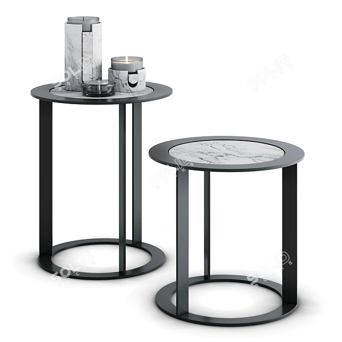 Elegant Jesse Scott Table & Ooumm Aries Candlestick 3D model image 1