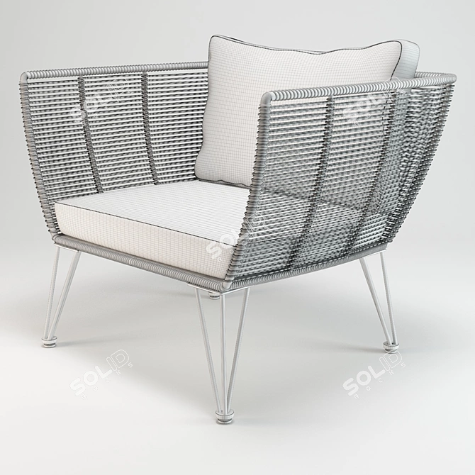 Stylish Outdoor Metal Lounge 3D model image 3