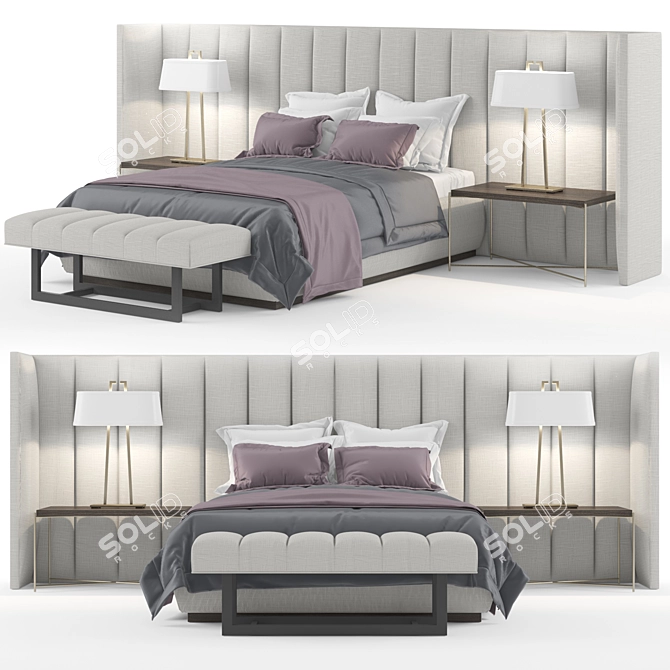 Elegant, Classic PROVENCE Bed 3D model image 1