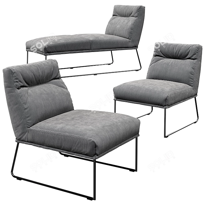 Sleek D-Light Lounge Chair: Pure Comfort! 3D model image 1