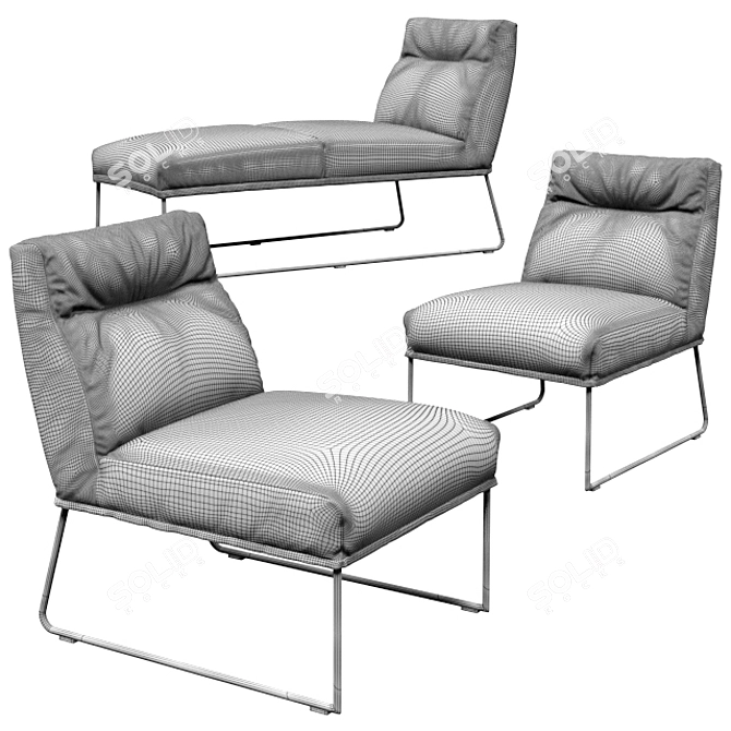 Sleek D-Light Lounge Chair: Pure Comfort! 3D model image 3