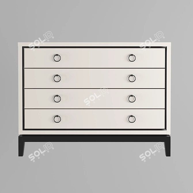 Elegant Asmara White Chest 3D model image 2