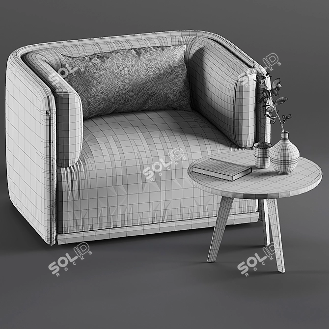 Truedesign Modern Armchair & Coffee Table Bundle 3D model image 3