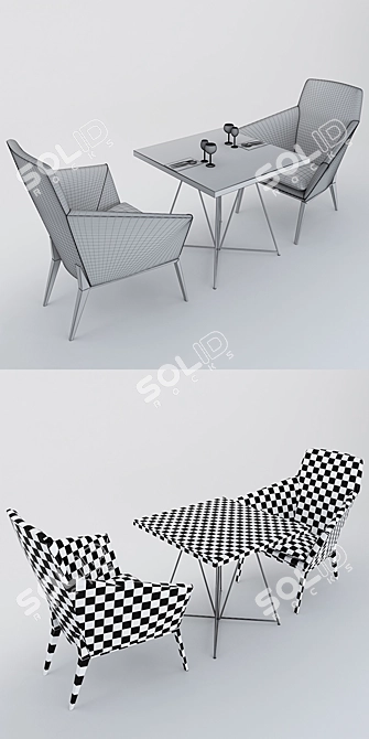 Elegant Dining Set, Perfect for Restaurants 3D model image 3