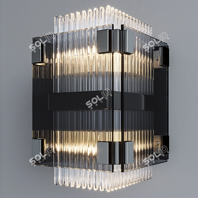 Apollo B5902: Modern Metal and Glass Wall Sconce 3D model image 1