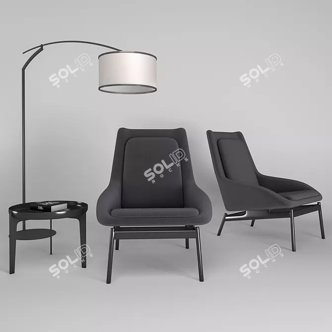 Cozy TUM Armchair Set: Stylish Comfort for Any Space 3D model image 1