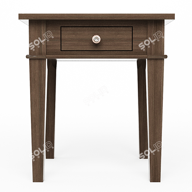 Rustic Gray End Table with Storage 3D model image 2