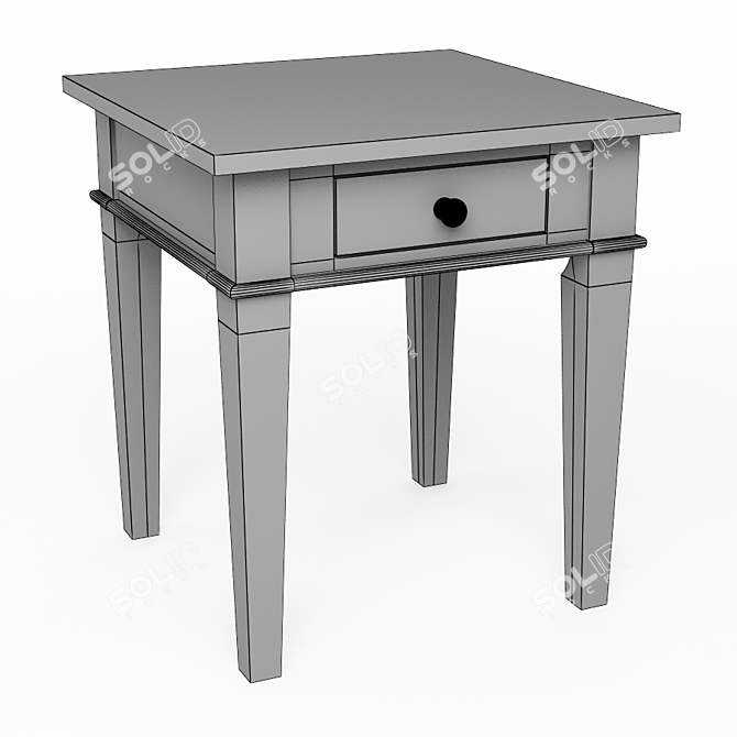 Rustic Gray End Table with Storage 3D model image 3