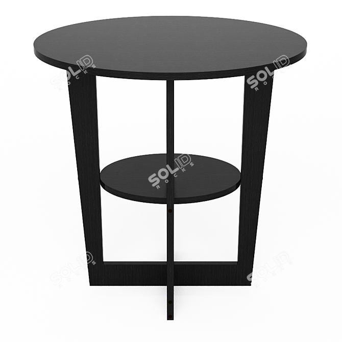 Modern Oval Walnut End Table 3D model image 2