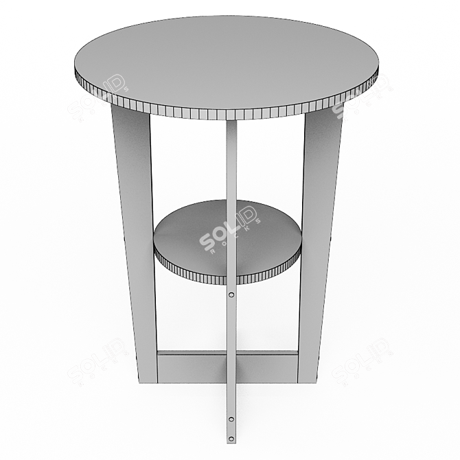 Modern Oval Walnut End Table 3D model image 3