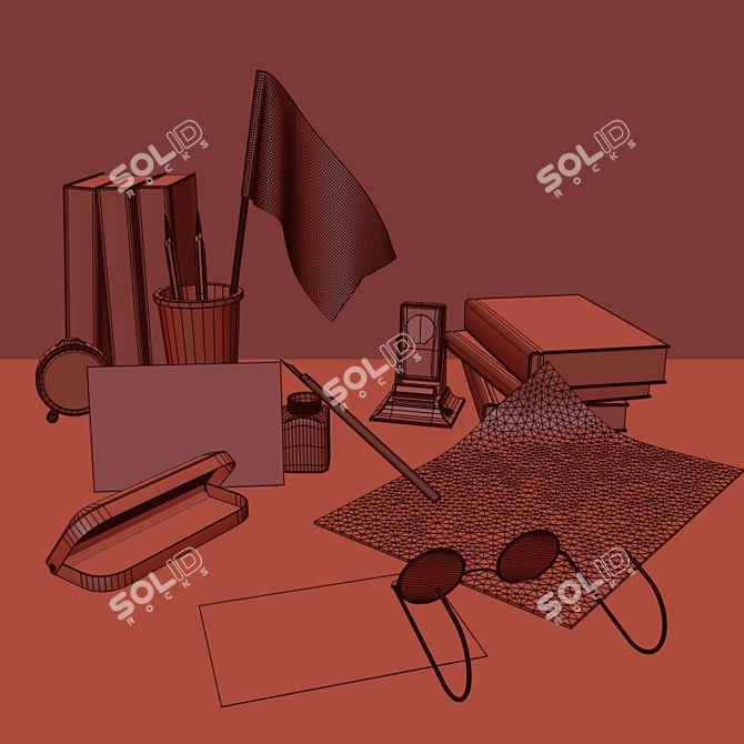 Title: Cosmonaut Day Decor Set 3D model image 2