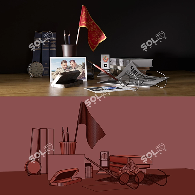 Title: Cosmonaut Day Decor Set 3D model image 3