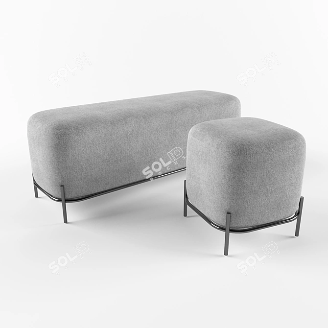 Soft Pawai Poufs - Set of 2 3D model image 2