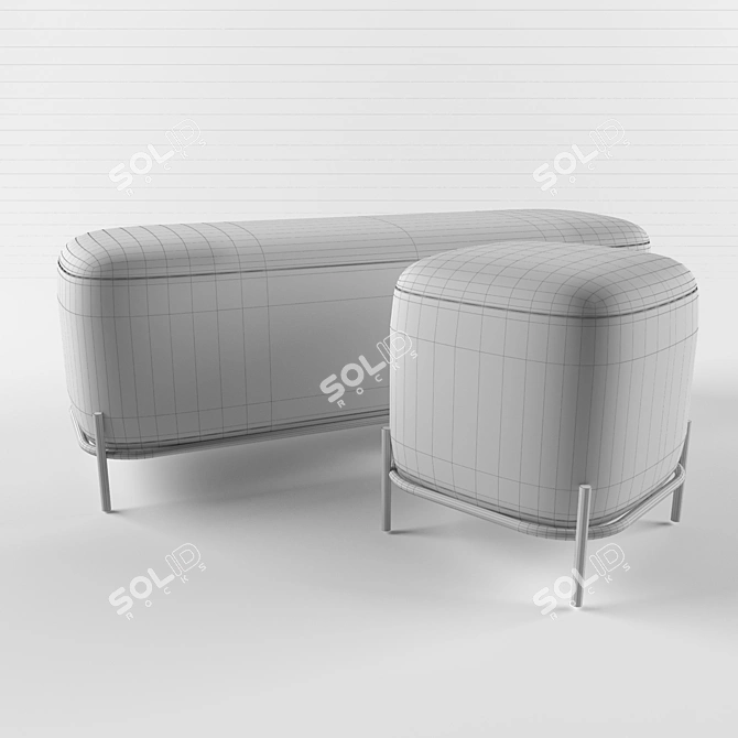 Soft Pawai Poufs - Set of 2 3D model image 3