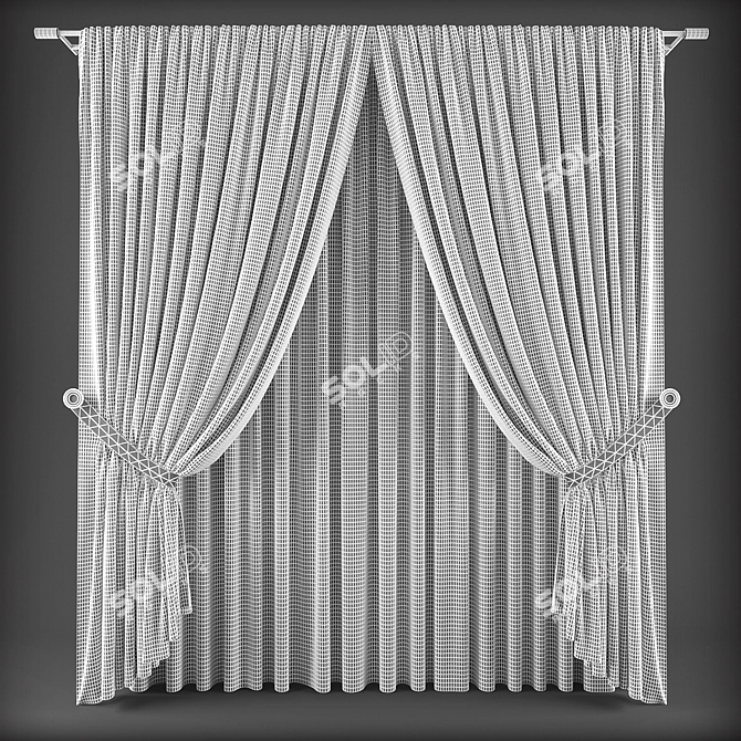 Modern Style Curtains 3D model image 2
