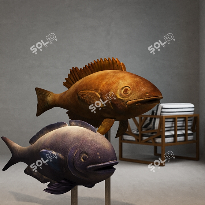 Fishy Chair: Outdoor Beauty 3D model image 3