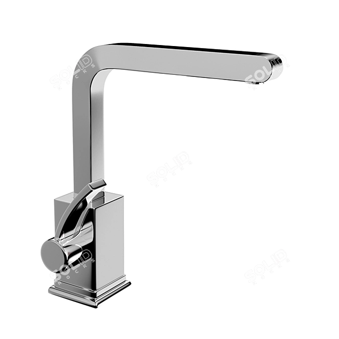 Title: Sleek Chrome Faucet 3D model image 1