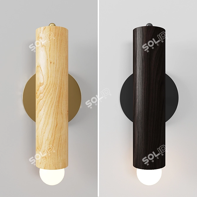 Rustic Lodge Cylinder Wall Sconce 3D model image 1