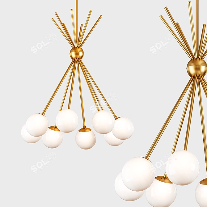 Luxor Brass Sputnik Chandelier 3D model image 1