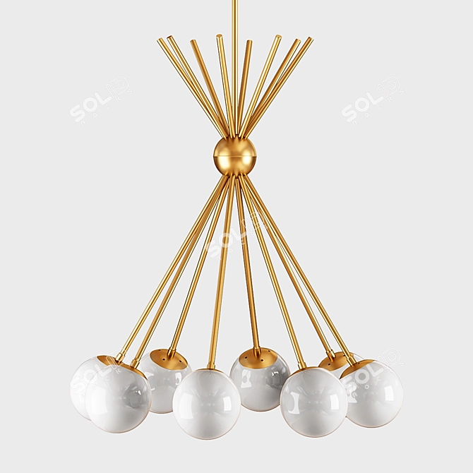 Luxor Brass Sputnik Chandelier 3D model image 2