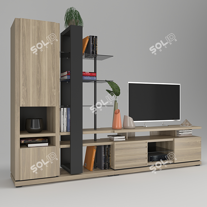 "Gautier" TV Cabinet: Stylish and Spacious 3D model image 1