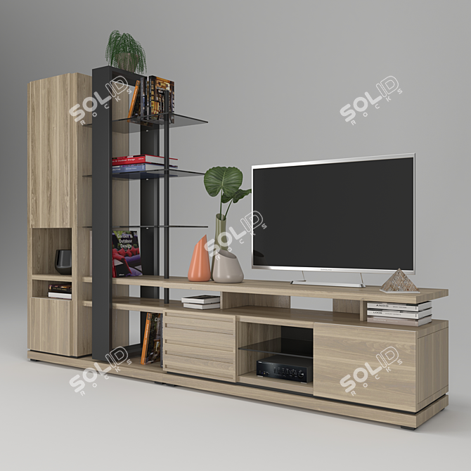 "Gautier" TV Cabinet: Stylish and Spacious 3D model image 2