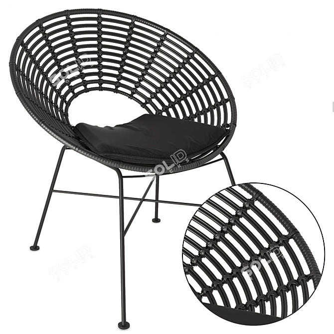 Rattan Barbados Chair 3D model image 1